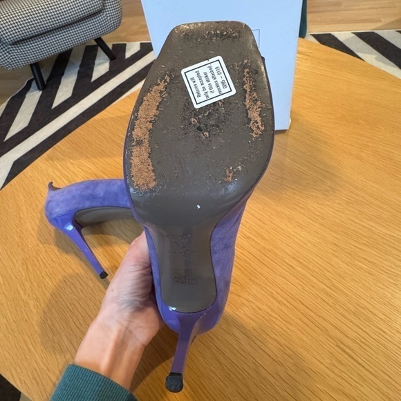 VERSACE Vintage Purple Leather and Suede Medusa Square Toe Heels Size 40 VGUC - Picture 15 of 15